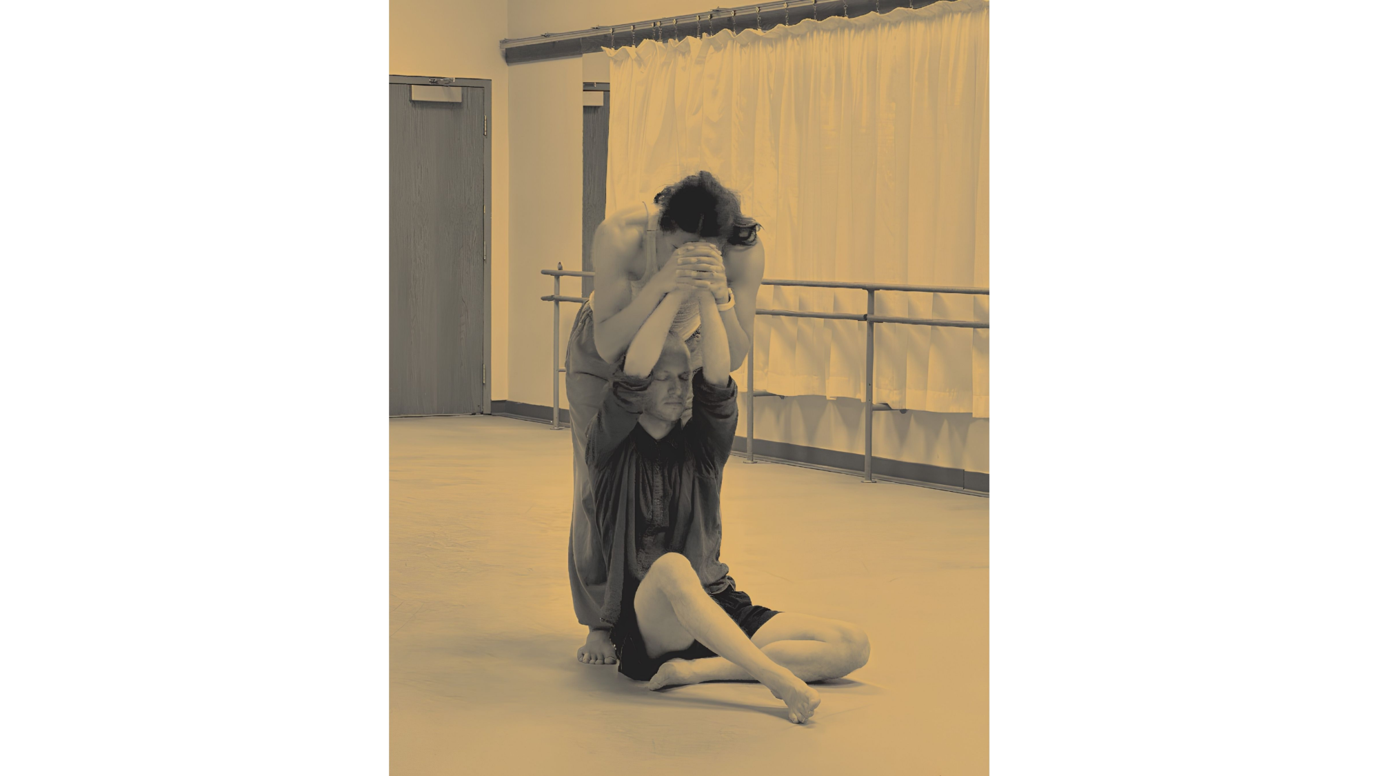 Photo: Rob Polmann and Montana Summers, rehearsing at Syracuse Stage, 2025